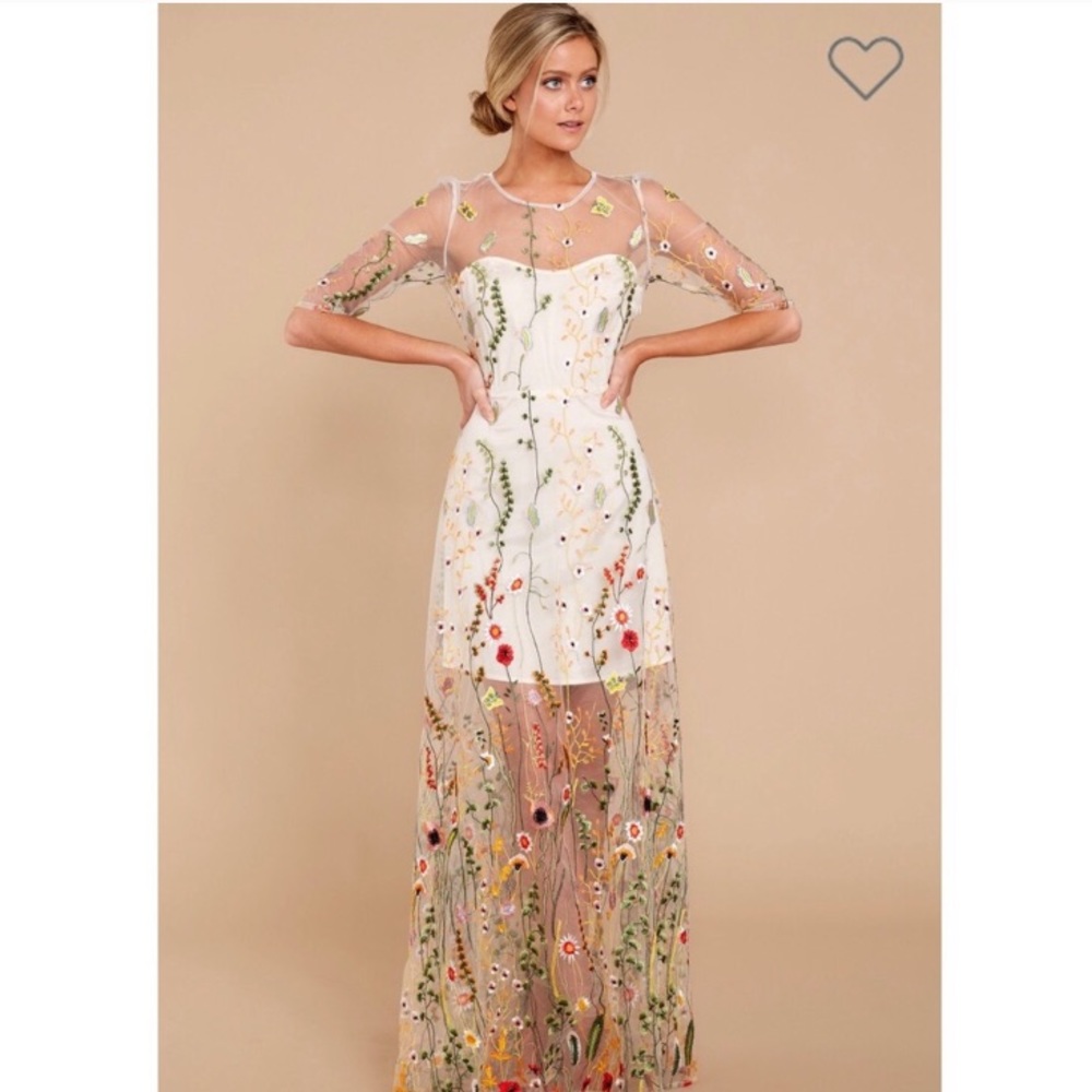 COPY - Catwalk Couture Nude Floral Embroidered Dress